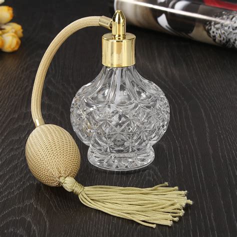 empty perfume bottles with atomizer.